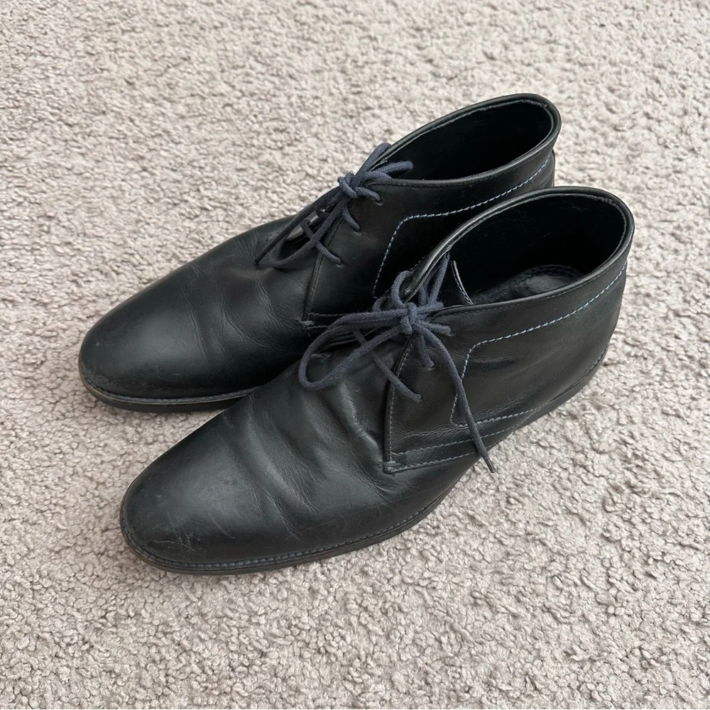 Donald J. Pliner Black Leather Chukka Boots Mens 10